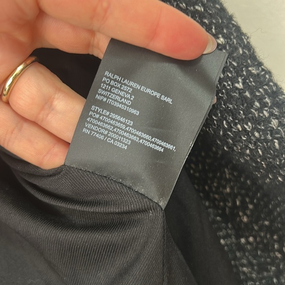 Club Monaco Zina Black Tweed  Belted Moto Jacket wool medium - Picture 5 of 10